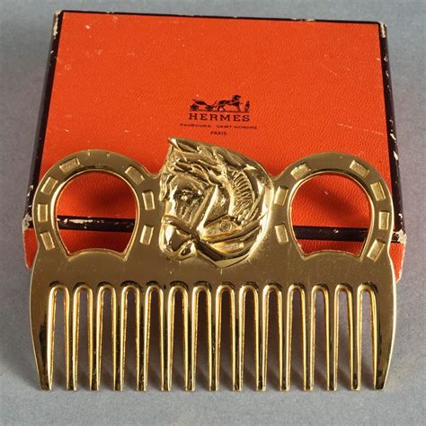 hermes vintage horse comb is for human|Vintage HERMES Horse Motif Gold Tone Comb .